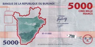 Burundi 5.000 Francs, 2022 reverse