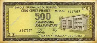 Burundi 500 Francs, 1964-1966