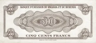 Burundi 500 Francs, 1964 reverse