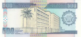 Burundi 500 Francs, 1997-2007 reverse