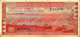 Burundi 50 Francs, 1964-1966