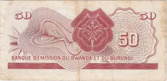 Burundi 50 Francs, 1964 reverse