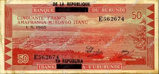 Burundi 50 Francs, 1966