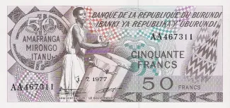 Burundi 50 Francs, 1977-1993