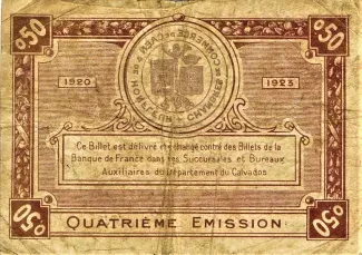 French notgeld 50 Centimes, 1920 reverse