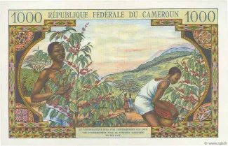 Cameroon 1.000 Francs, 1962 reverse