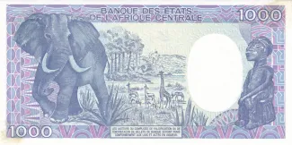 Cameroon 1.000 Francs, 1986-1992 reverse
