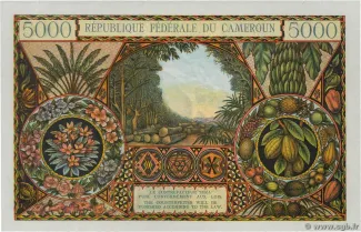 Cameroon 5.000 Francs, 1962 reverse
