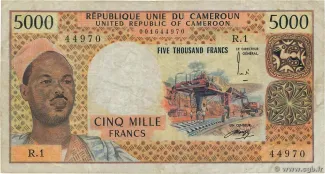 Cameroon 5.000 Francs, 1974 image