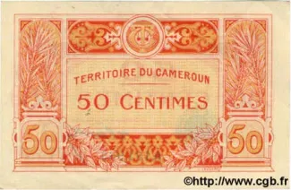Cameroon 50 Centimes, 1922 reverse