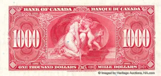 Canada 1.000 Dollars, 1937 reverse