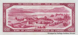 Canada 1.000 Dollars, 1954 reverse