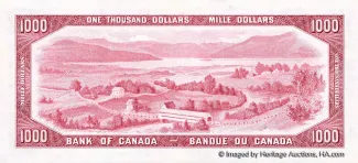 Canada 1.000 Dollars, 1954 reverse