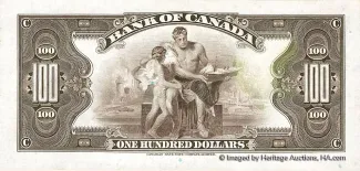 Canada 100 Dollars, 1935 reverse