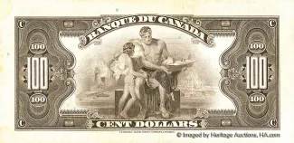 Canada 100 Dollars, 1935 reverse