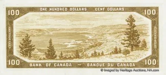 Canada 100 Dollars, 1954 reverse