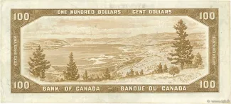 Canada 100 Dollars, 1954 reverse
