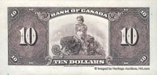 Canada 10 Dollars, 1935 reverse