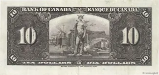 Canada 10 Dollars, 1937 reverse