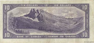 Canada 10 Dollars, 1954 reverse