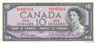 Canada 10 Dollars, 1954
