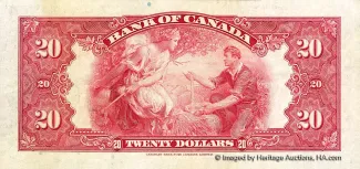 Canada 20 Dollars, 1935 reverse
