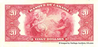 Canada 20 Dollars, 1935 reverse