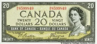 Canada 20 Dollars, 1954