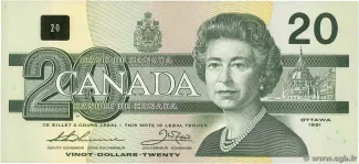 Canada 20 Dollars, 1991