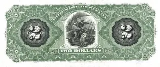 Canada 2 Dollars, 1887 reverse