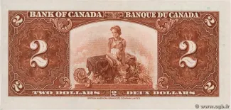Canada 2 Dollars, 1937 reverse