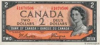 Canada 2 Dollars, 1954