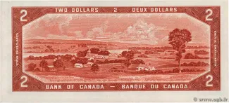 Canada 2 Dollars, 1954 reverse