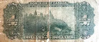 Canada 4 Dollars, 1902 reverse