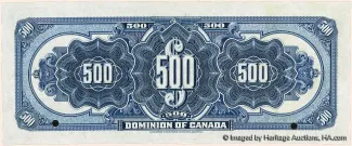 Canada 500 Dollars, 1925 reverse