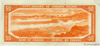 Canada 50 Dollars, 1954 reverse