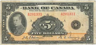 Canada 5 Dollars, 1935
