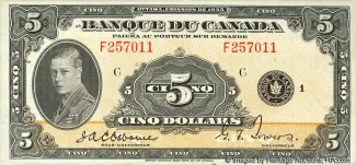 Canada 5 Dollars, 1935