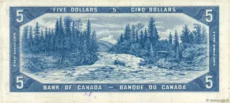 Canada 5 Dollars, 1954 reverse
