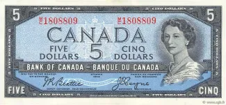 Canada 5 Dollars, 1954