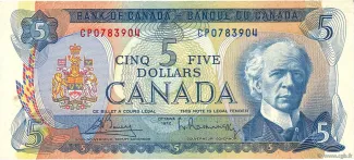 Canada 5 Dollars, 1972