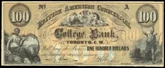 Canadian provinces 100 Dollars, 1864 image