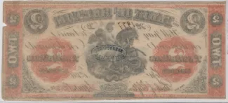 Canadian provinces 2 Dollars, 1860-1861 reverse