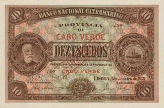 Cape Verde 10 Escudos, 1921 image