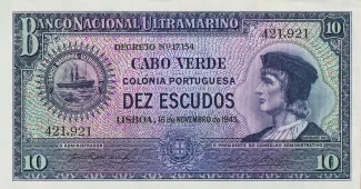 Cape Verde 10 Escudos, 1945 image