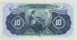 Cape Verde 10 Escudos, 1945 reverse