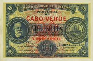 Cape Verde 20 Escudos, 1921 image