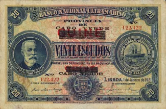 Cape Verde 20 Escudos, 1922 image
