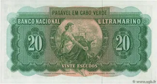 Cape Verde 20 Escudos, 1972 reverse