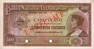Cape Verde 500 Escudos, 1945 image